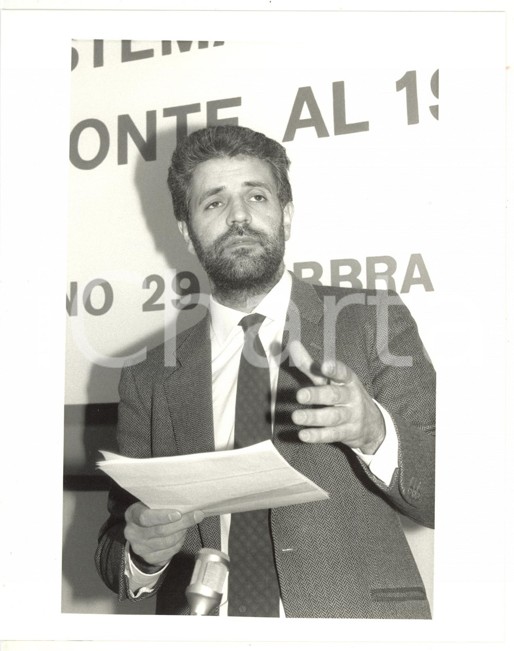 1988 MILANO (?) Ritratto di Roberto FORMIGONI durante conferenza - Foto 20x25
