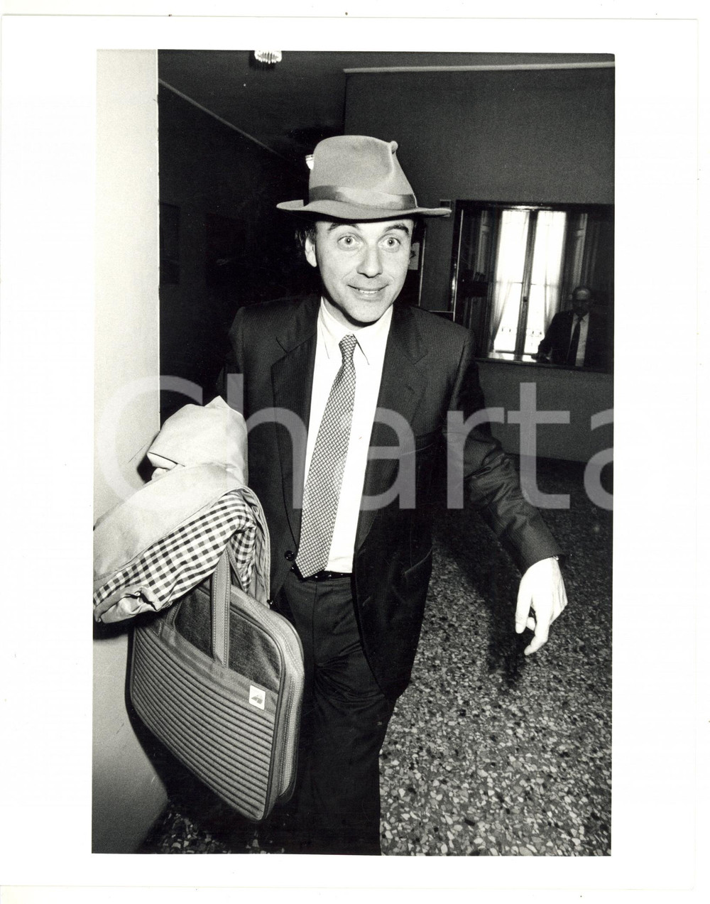 1985 ca RAI Ritratto di Enrico MENDUNI *Foto VINTAGE 20x25 cm