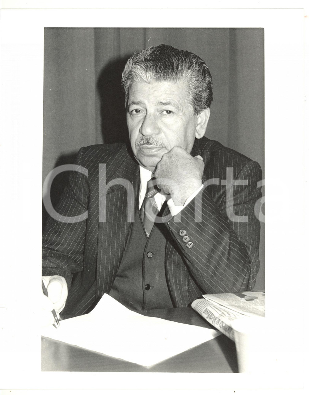 1988 MILANO Ritratto di Fayez Abu RAHMEH durante conferenza - Foto 20x25 cm