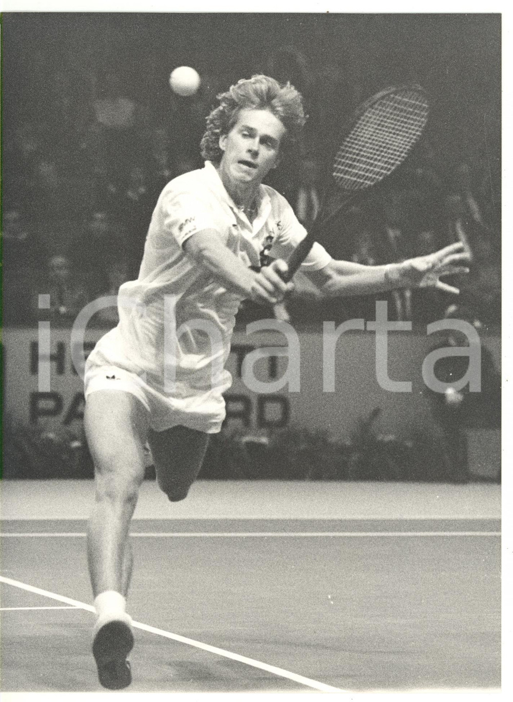 1987 COPPA DAVIS - TENNIS Stefan EDBERG in campo *Foto VINTAGE 18x24 cm