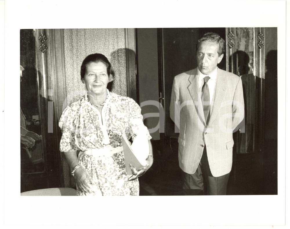 1988 BARI - EUROPACINEMA Simone VEIL con Carlo RIPA DI MEANA *Foto 25x20 cm