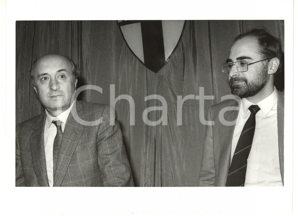1985 ca MILANO Convegno Dc - Ciriaco DE MITA con Antonio BALLARIN *Foto 24x18