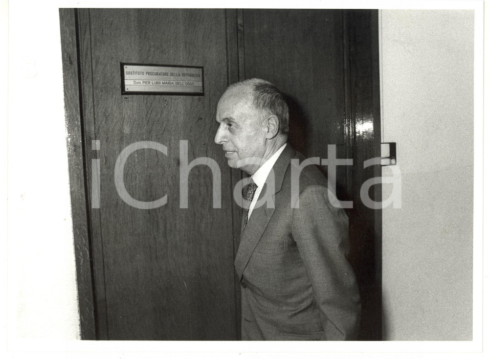 1985 ca BRESCIA Mario SCHIMBERNI alla porta di Pier Luigi DELL'OSSO *Foto 24x18