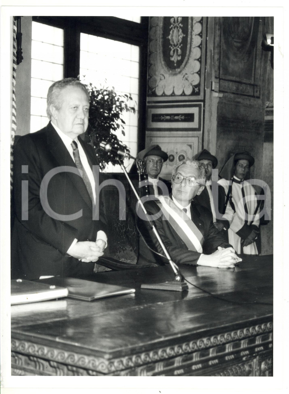 1991 FIRENZE Discorso di Mário SOARES - Giorgio MORALES *Foto VINTAGE 18x24 cm