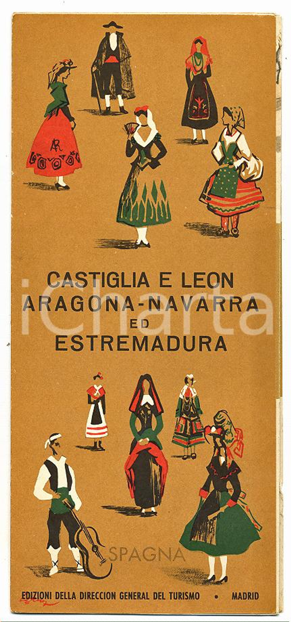 1960 ca ESPAÑA Castilla y León ARAGÓN Navarra EXTREMADURA *Pieghevole Illustrato