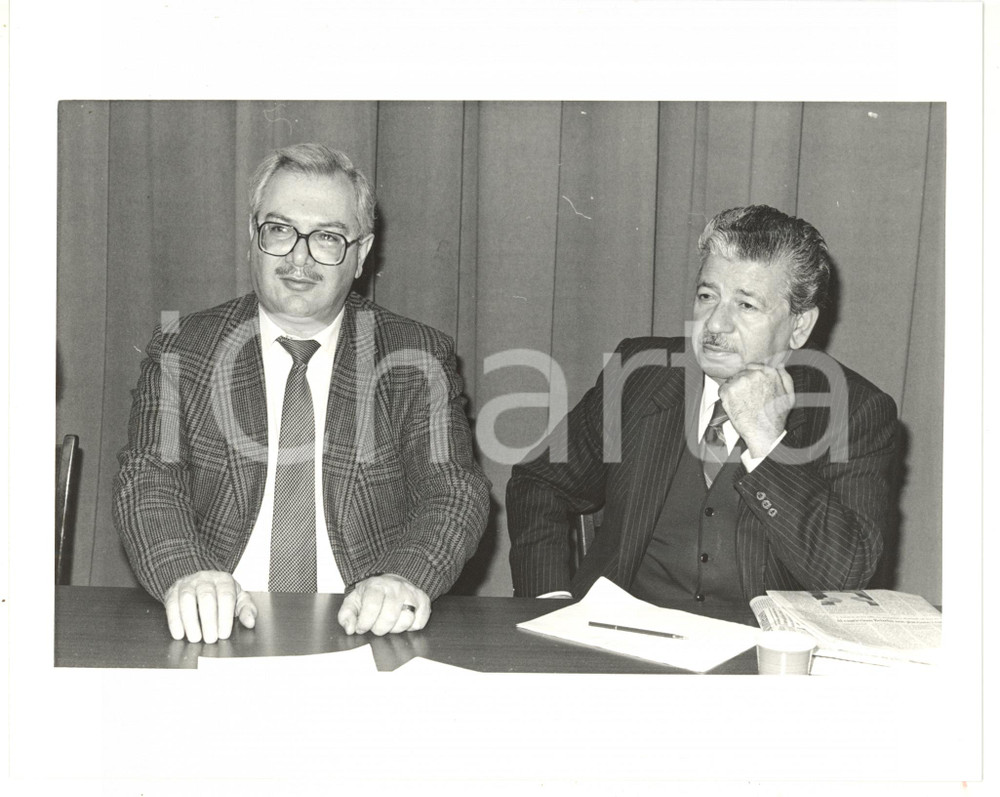 1988 MILANO Hanna SINIORA con Fayez Abu RAHMEH durante conferenza - Foto