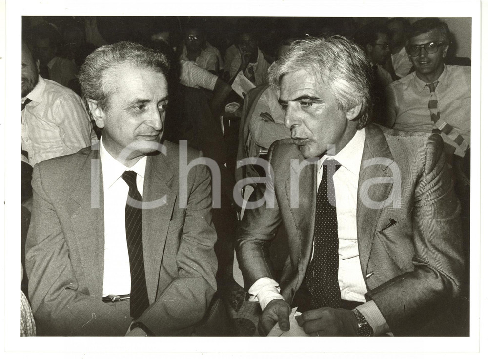 1985 ca MILANO - DC Andrea BORRUSO in platea con Vittorino COLOMBO *Foto 24x18