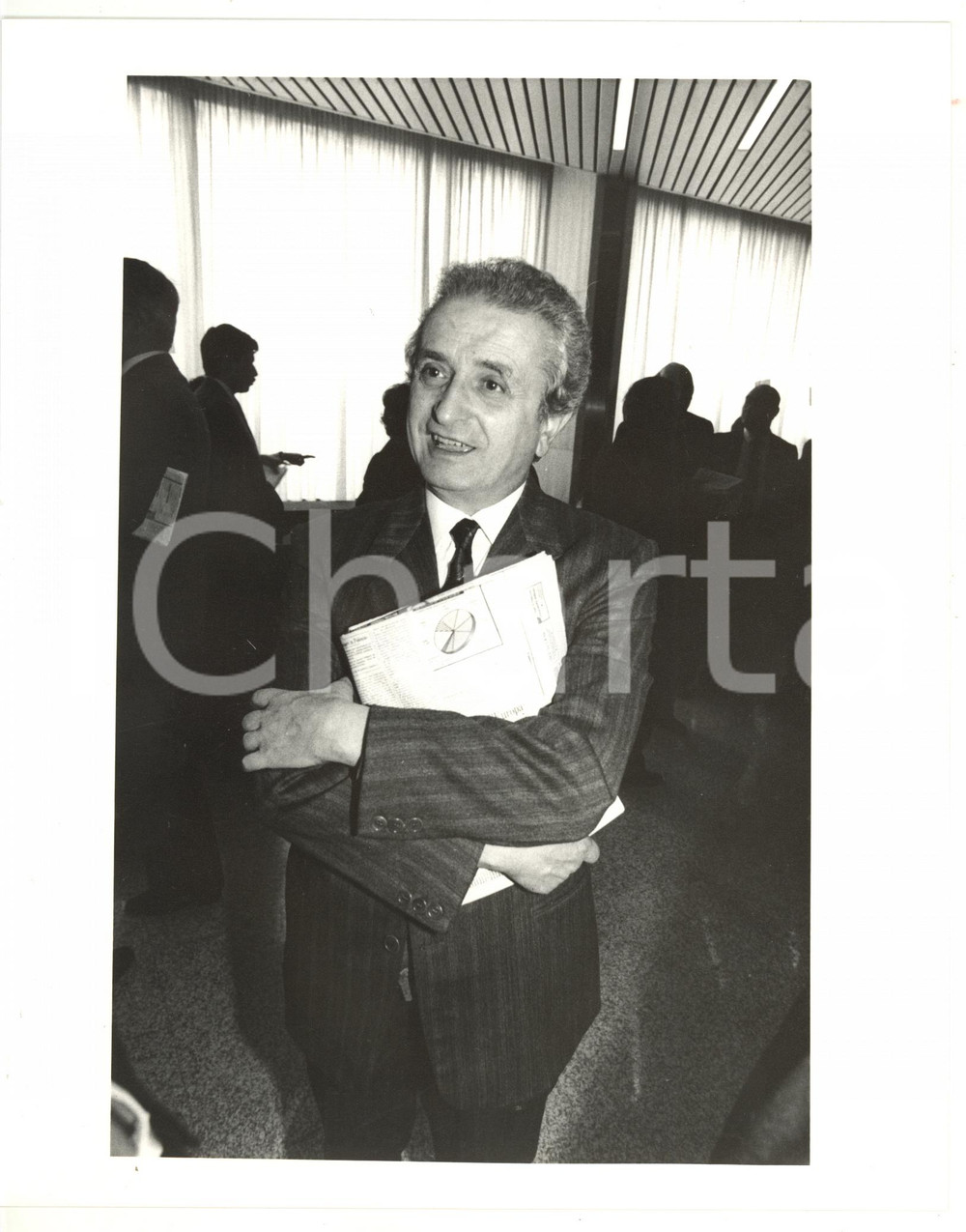1985 ca MILANO Convegno DC - Ritratto on. Vittorino COLOMBO *Fotografia 20x25