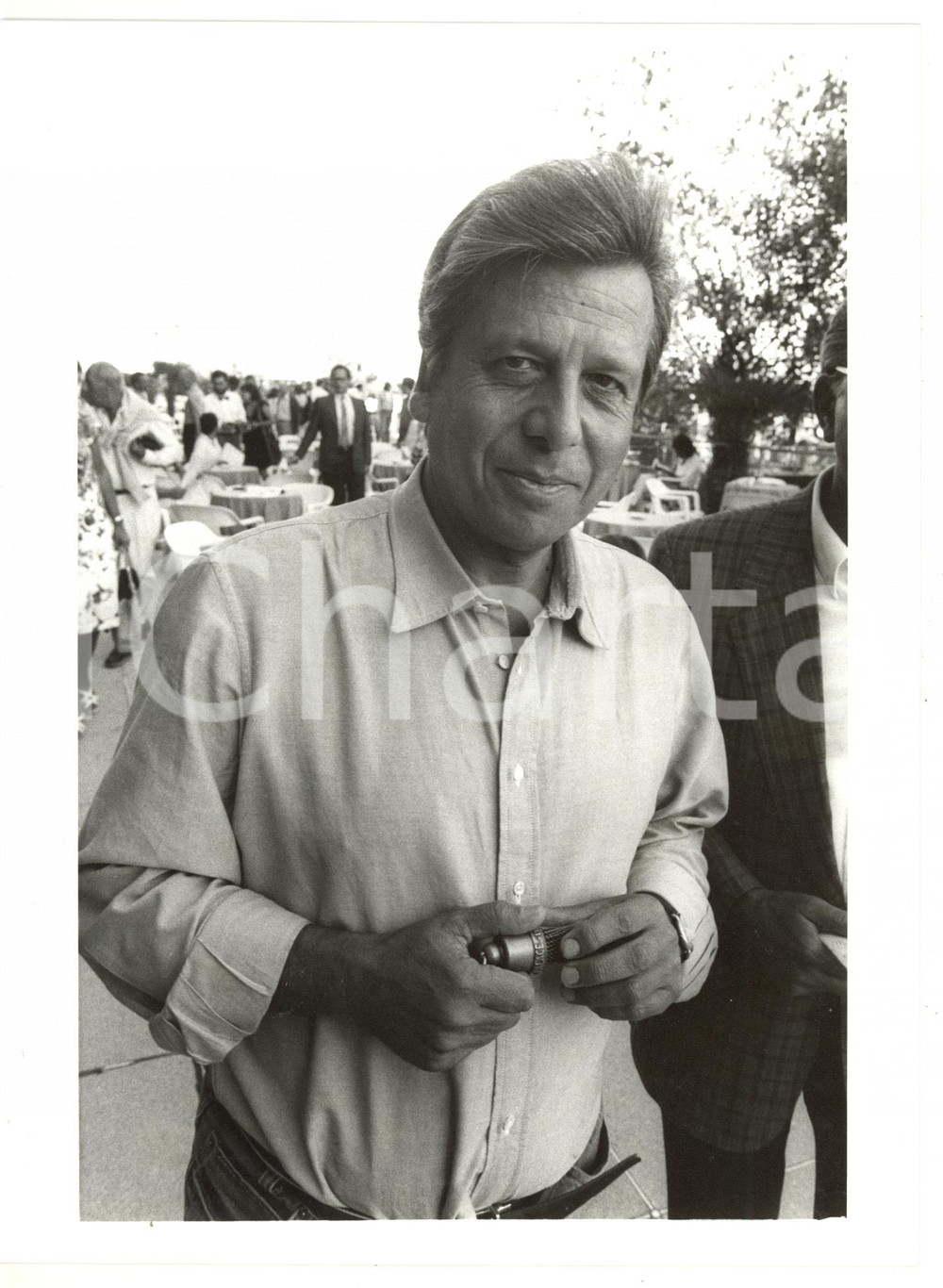 1985 ca COSTUME Ritratto del giornalista Pio DE BERTI *Foto VINTAGE 18x24 cm