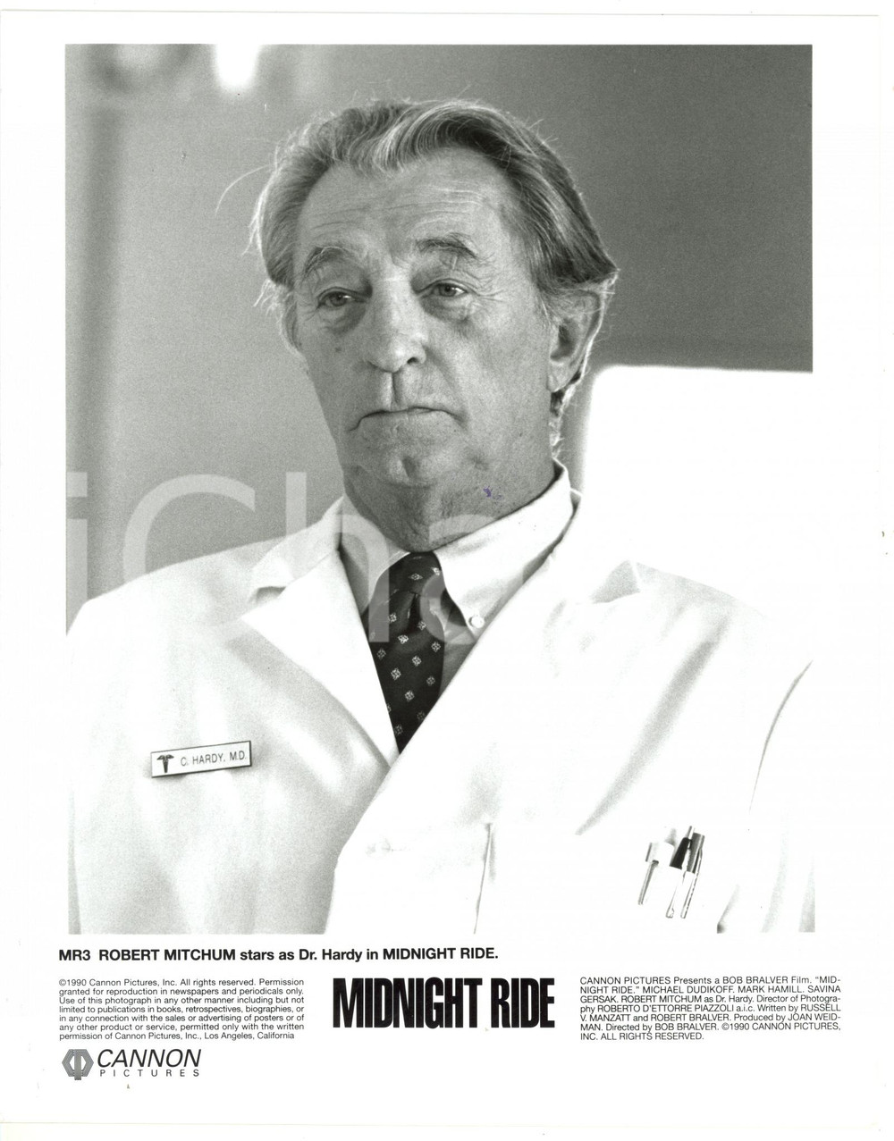 1990 CINEMA "Midnight ride" - Robert MITCHUM interpreta il Dr. HARDY *Foto 20x25