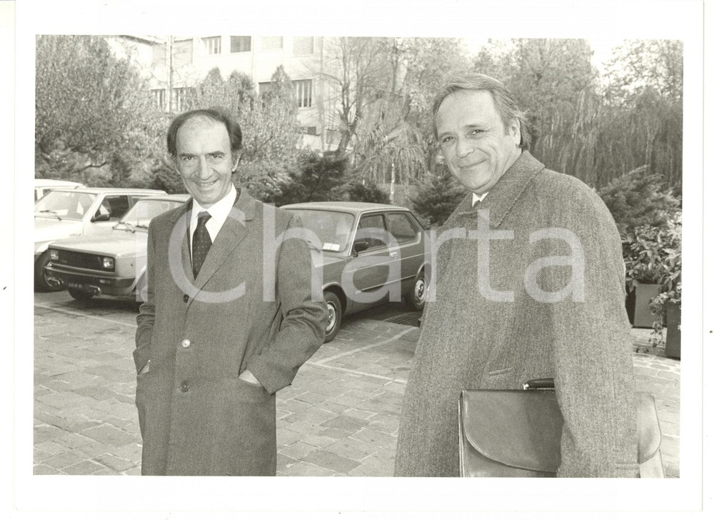 1985 ca MILANO Mario FORMENTON con il giornalista Piero OTTONE *Foto 24x18 cm