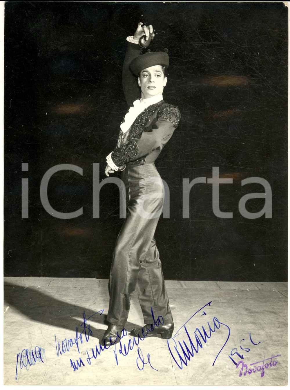 1956 BRESCIA Teatro Grande - Ballerino ANTONIO *Foto con autografo 18x24 cm