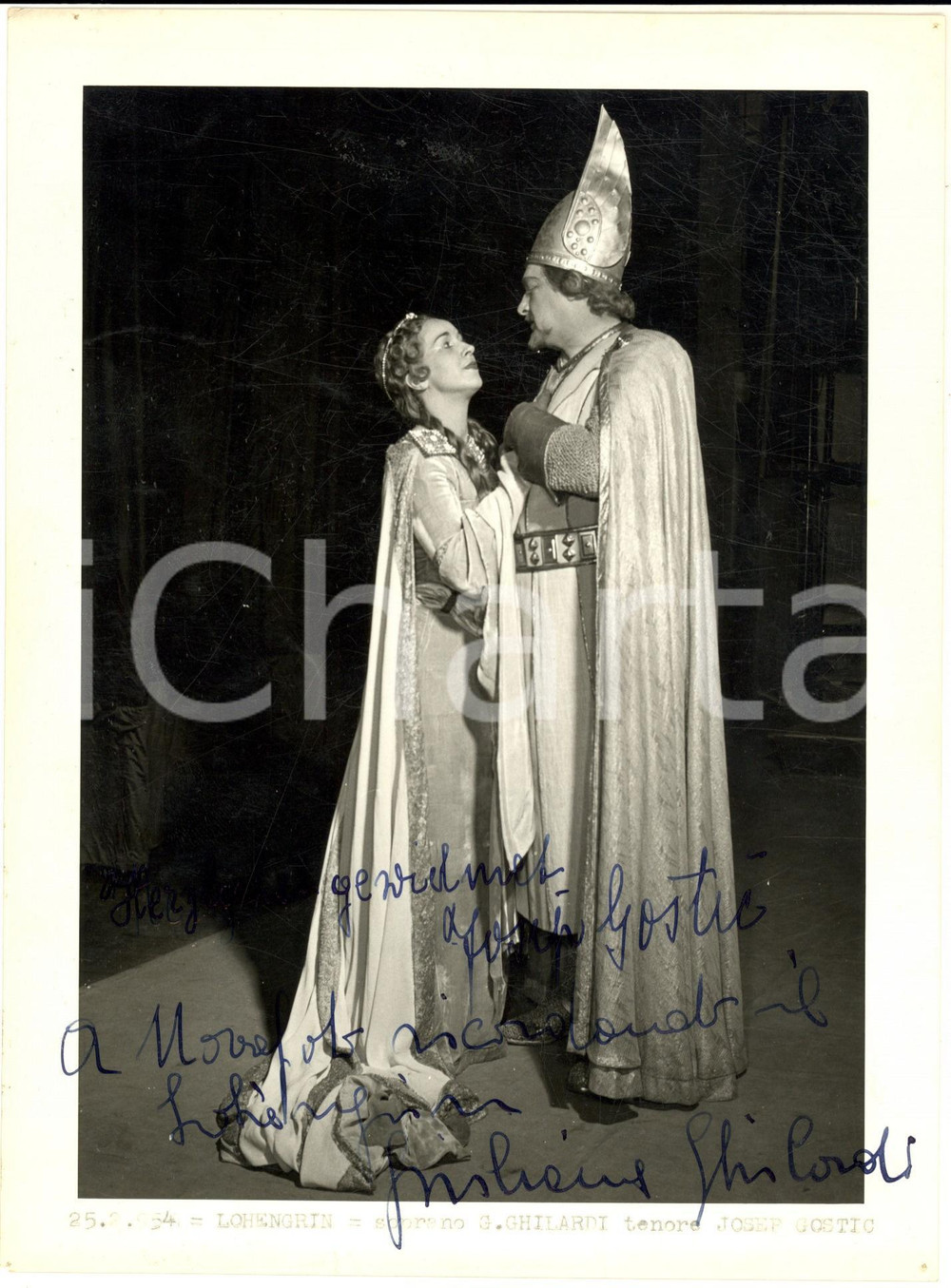 1954 BRESCIA "Lohengrin"- Giuliana GHILARDI e Josip GOSTIC - Foto con AUTOGRAFI