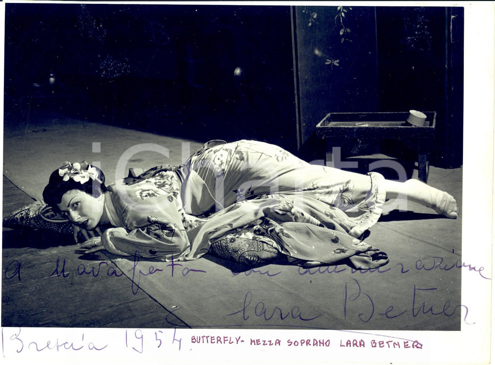 1954 BRESCIA "Madama Butterfly"- Clara BETNER mezzosoprano - Foto con autografo