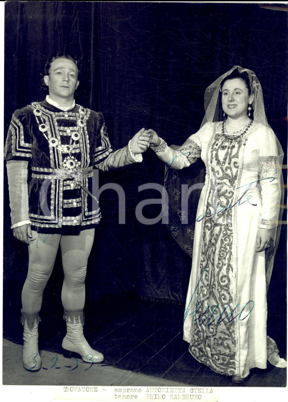 1953 BRESCIA LIRICA "Trovatore"- Tenore Primo ZAMBRUNO - Foto con AUTOGRAFO