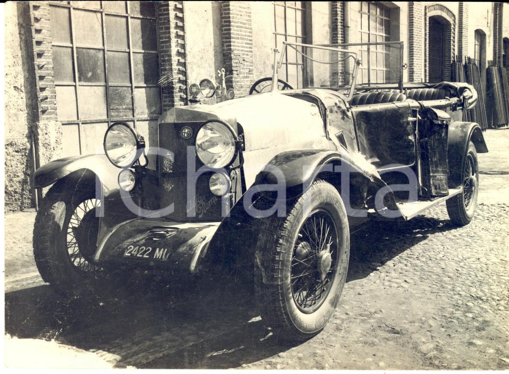 1931 MILANO AUTOMOBILISMO Vettura ALFA ROMEO incidentata *Foto con bolli 