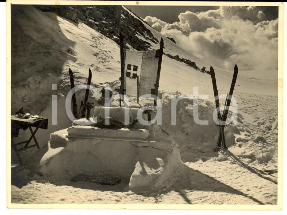 1938 ALPI ITALIA Altare all'Alpino caduto - Foto RARA DA STUDIARE 12x8 cm
