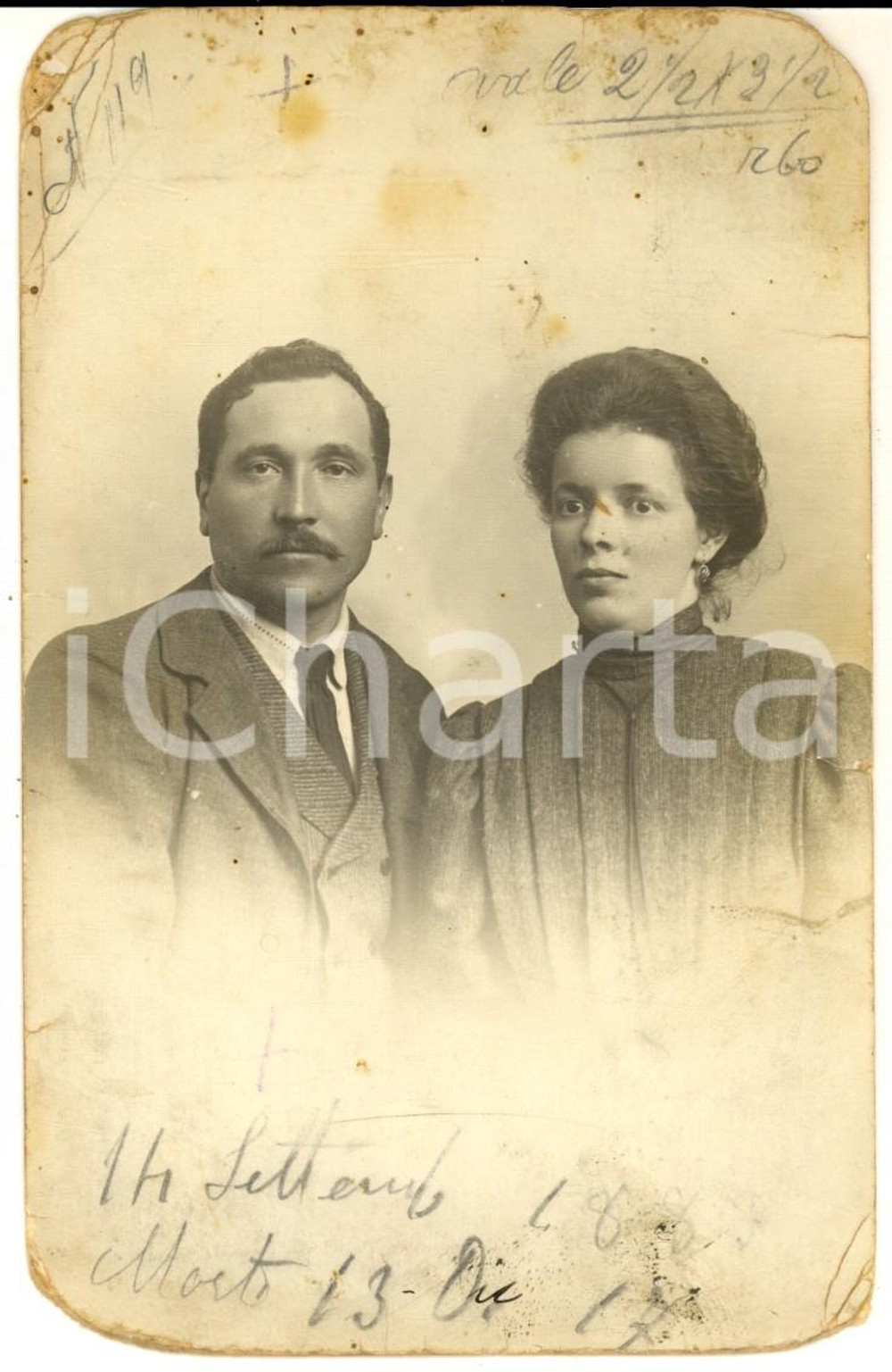 1910 ca CAMIGNONE (BS) Ritratto di Pietro e Giovanna CATTALINI *Foto cartolina