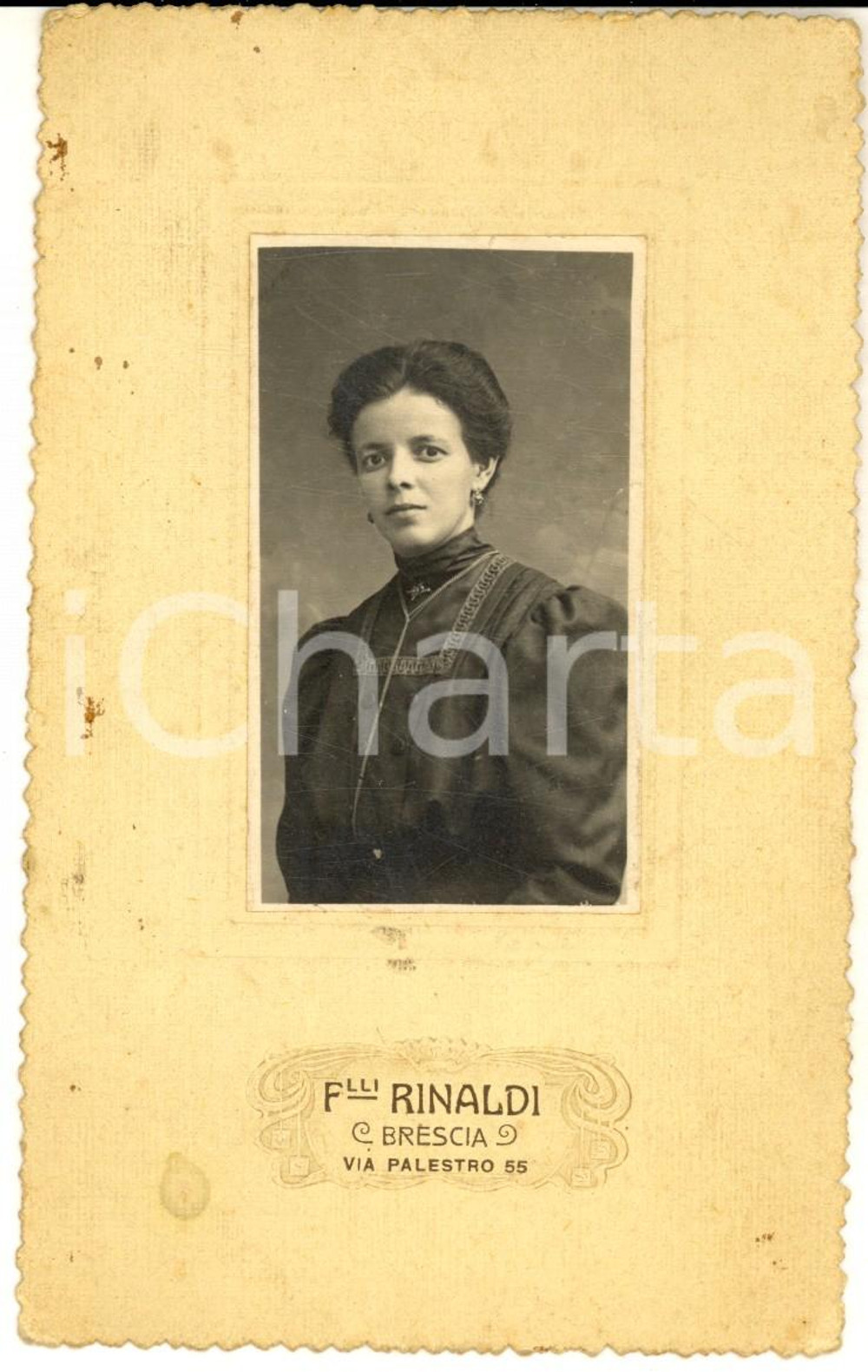 1915 ca CAMIGNONE Ritratto Giovanna CATTALINI - Foto F.LLI RINALDI BRESCIA 9x14