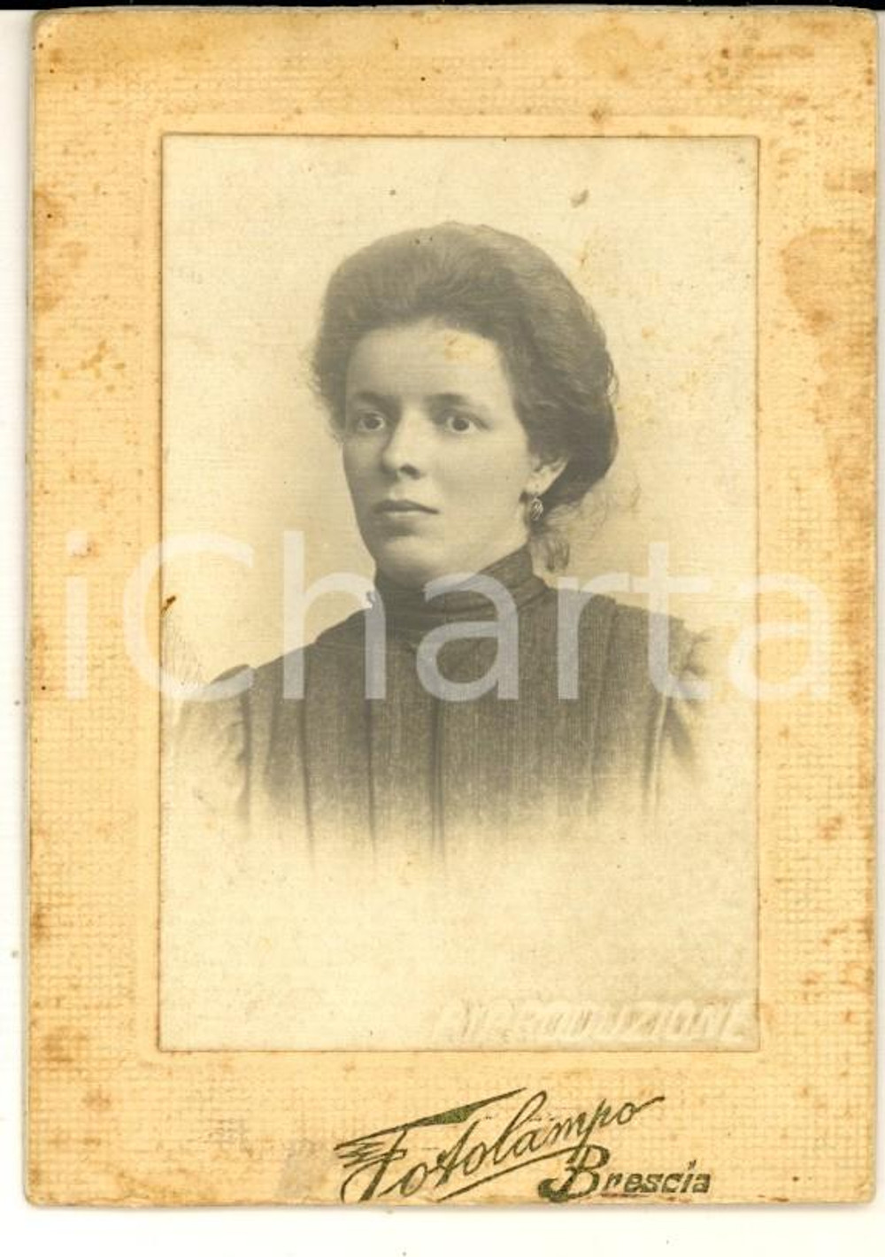 1910 ca CAMIGNONE (BS) Ritratto Giovanna CATTALINI *Foto DANNEGGIATA 7x10 cm