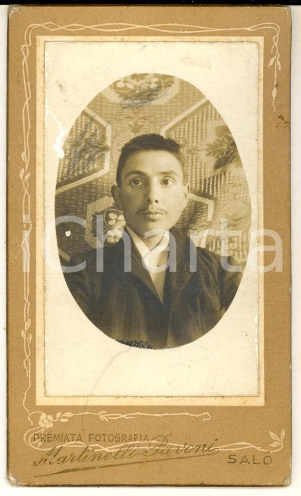 1900 ca SALO' (BS) Ritratto di Vittorio MAGGI *Foto MARTINELLI PAVONI CDV