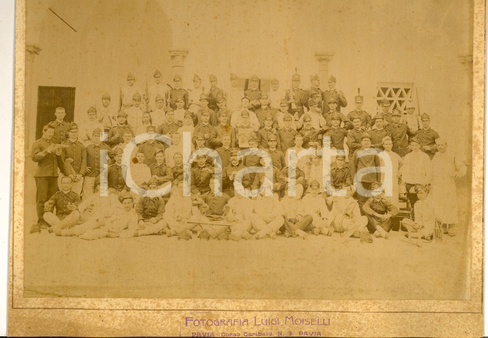 1900 ca PAVIA 1° Reggimento GENIO - Ritratto battaglione *Foto MOISELLI 30x22 cm