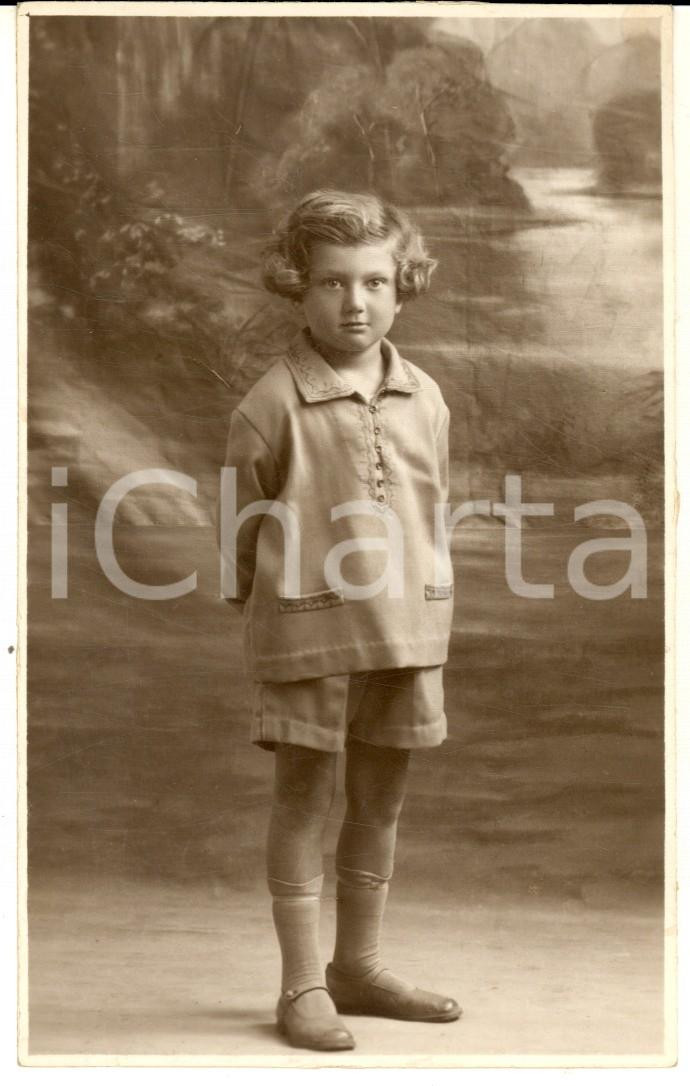 1928 TRIPOLI (LIBIA) Ritratto di Giancarlo CALINI a 5 anni - Foto cartolina