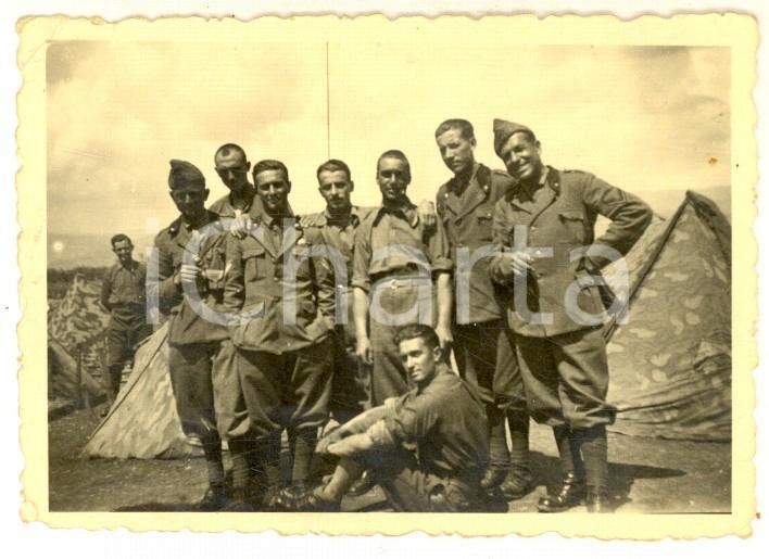 1939 Occupazione ALBANIA - CORIZA - Soldati italiani in accampamento - Foto 9x6