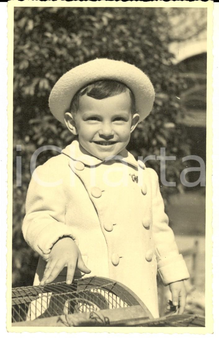 1944 BRESCIA Ritratto di Vincenzo CAZZAGO bambino - Foto cartolina VINTAGE