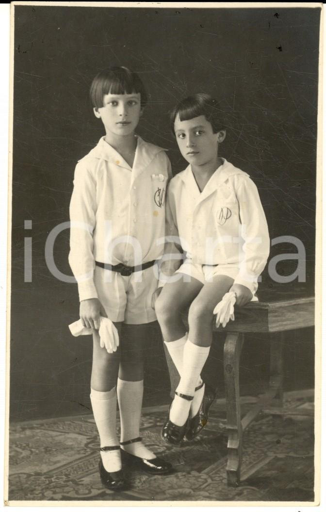 1924 MILANO Carlo e Paolo OLTRONA VISCONTI nel giorno della Cresima *Foto 