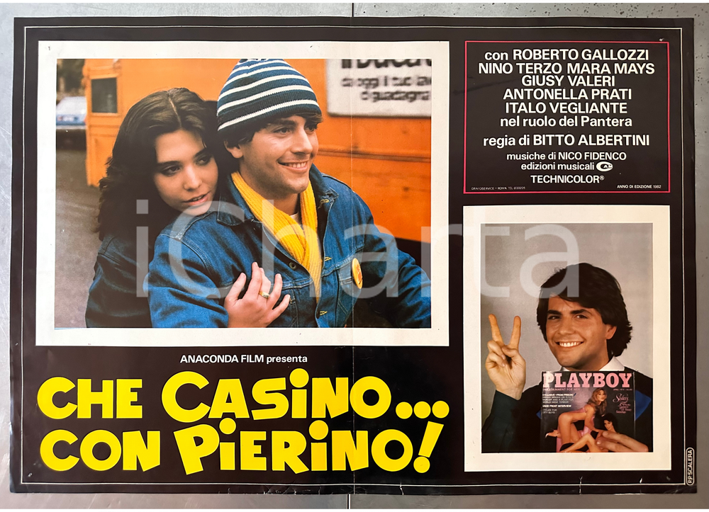 Materiale cinematografico d’epoca 1982 Roberto GALLOZZI Antonella PRATI Che casino...con Pierino! Fotobusta 1