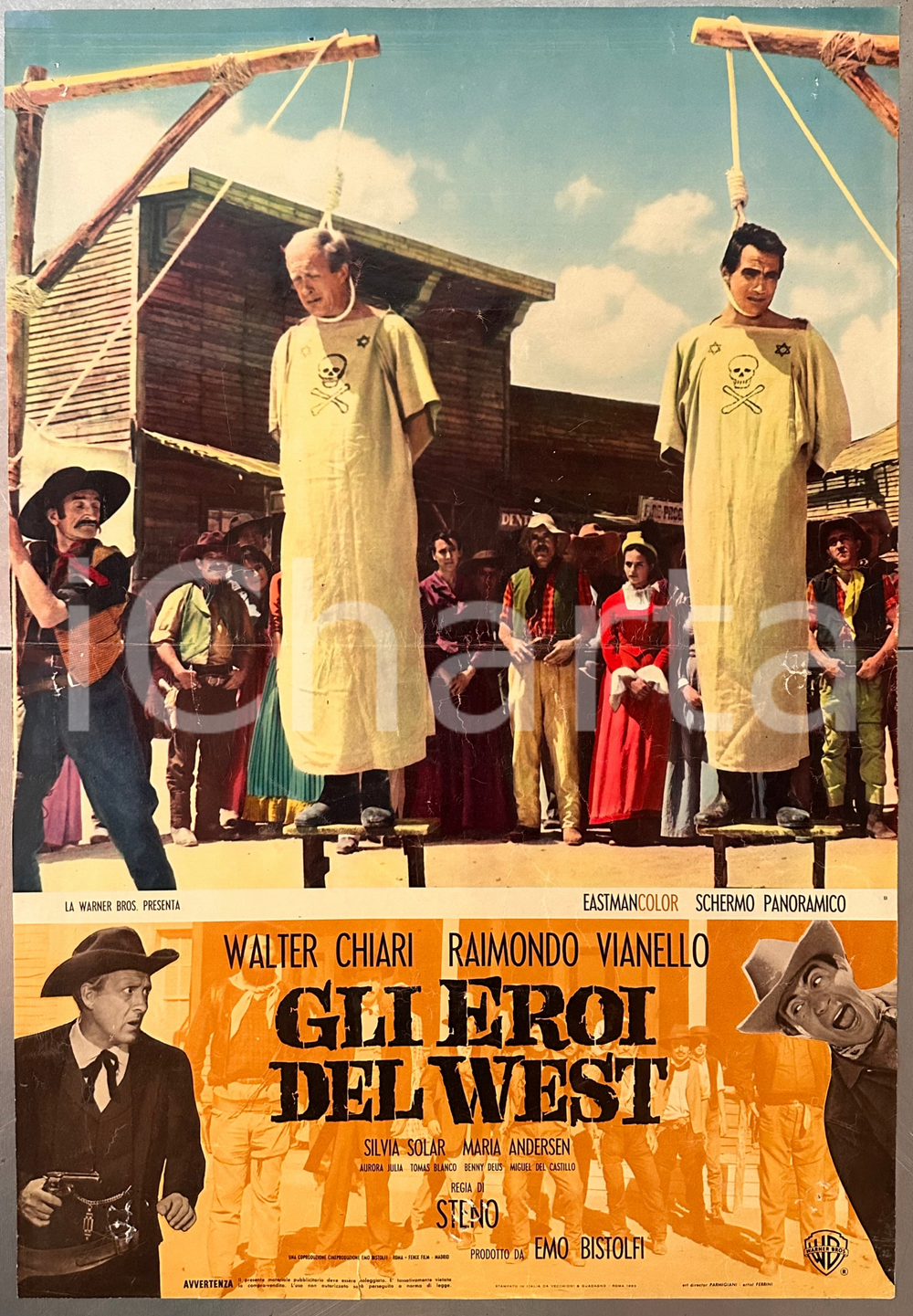 1963 Raimondo VIANELLO Walter CHIARI "Gli eroi del West" - Fotobusta WESTERN (2)