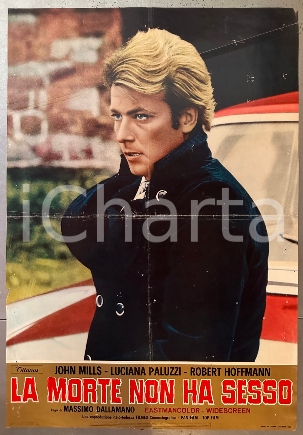 1968 Robert HOFFMANN "La morte non ha sesso" - Fotobusta DANNEGGIATA