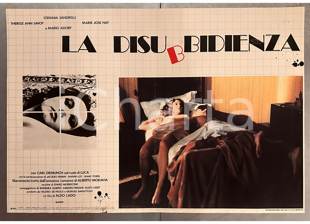 Materiale cinematografico d’epoca 1981 Stefania SANDRELLI Carl DIEMUNCH La disubbidienza Fotobusta 65x45 1