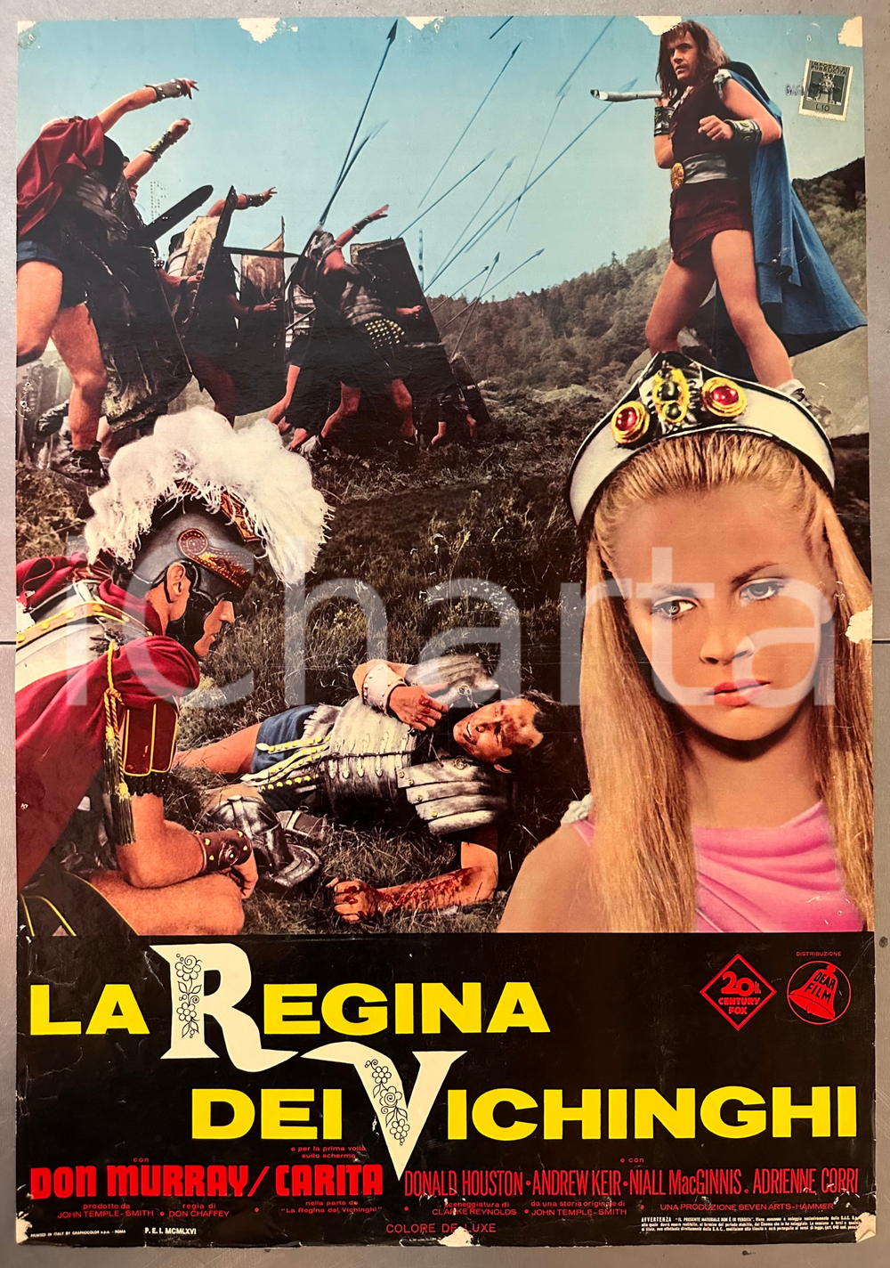 1967 Don MURRAY - CARITA - "La regina dei vichinghi" - Fotobusta (2) DANNEGGIATA