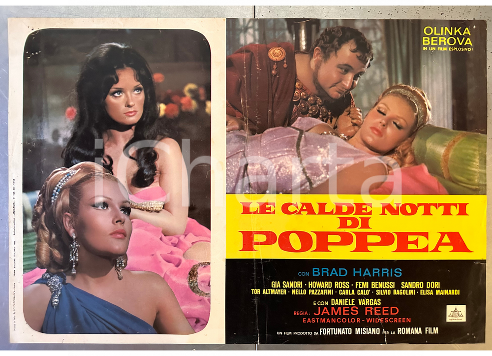 1969 Olinka BEROVA Brad HARRIS Gia SANDRI "Le calde notti di Poppea" *Fotobusta
