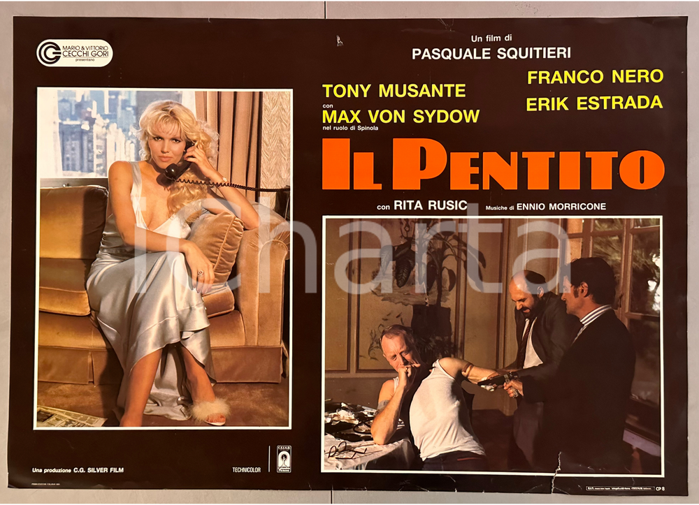 Materiale cinematografico d’epoca 1985 Pasquale SQUITIERI Il pentito Rita RUSIC Franco NERO  Fotobusta 1