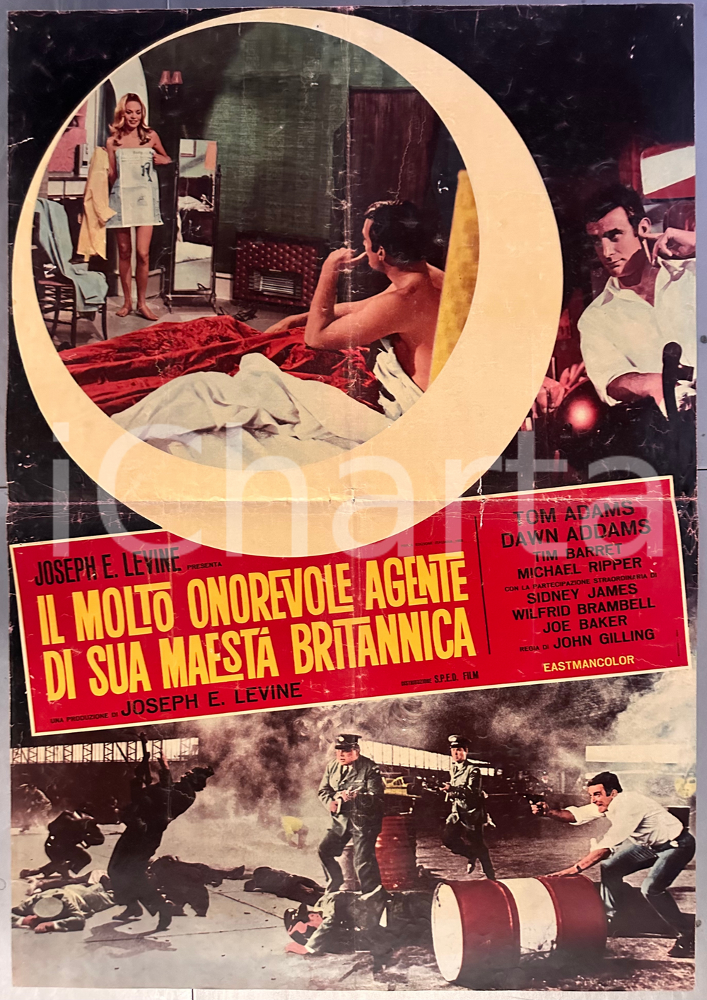 Materiale cinematografico d’epoca 1966 Tom ADAMS Il molto onorevole agente di Sua MaestÃ  britannica Manifesto 1
