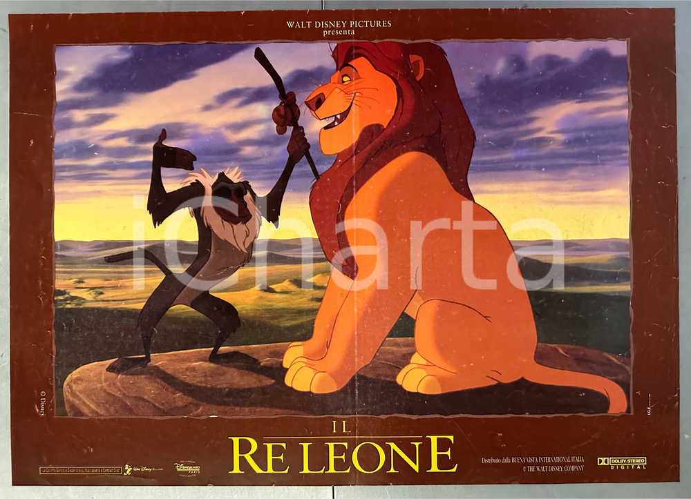 Materiale cinematografico d’epoca 1994 WALT DISNEY Il Re Leone  Fotobusta locandina ANIMAZIONE 45x65 cm 1