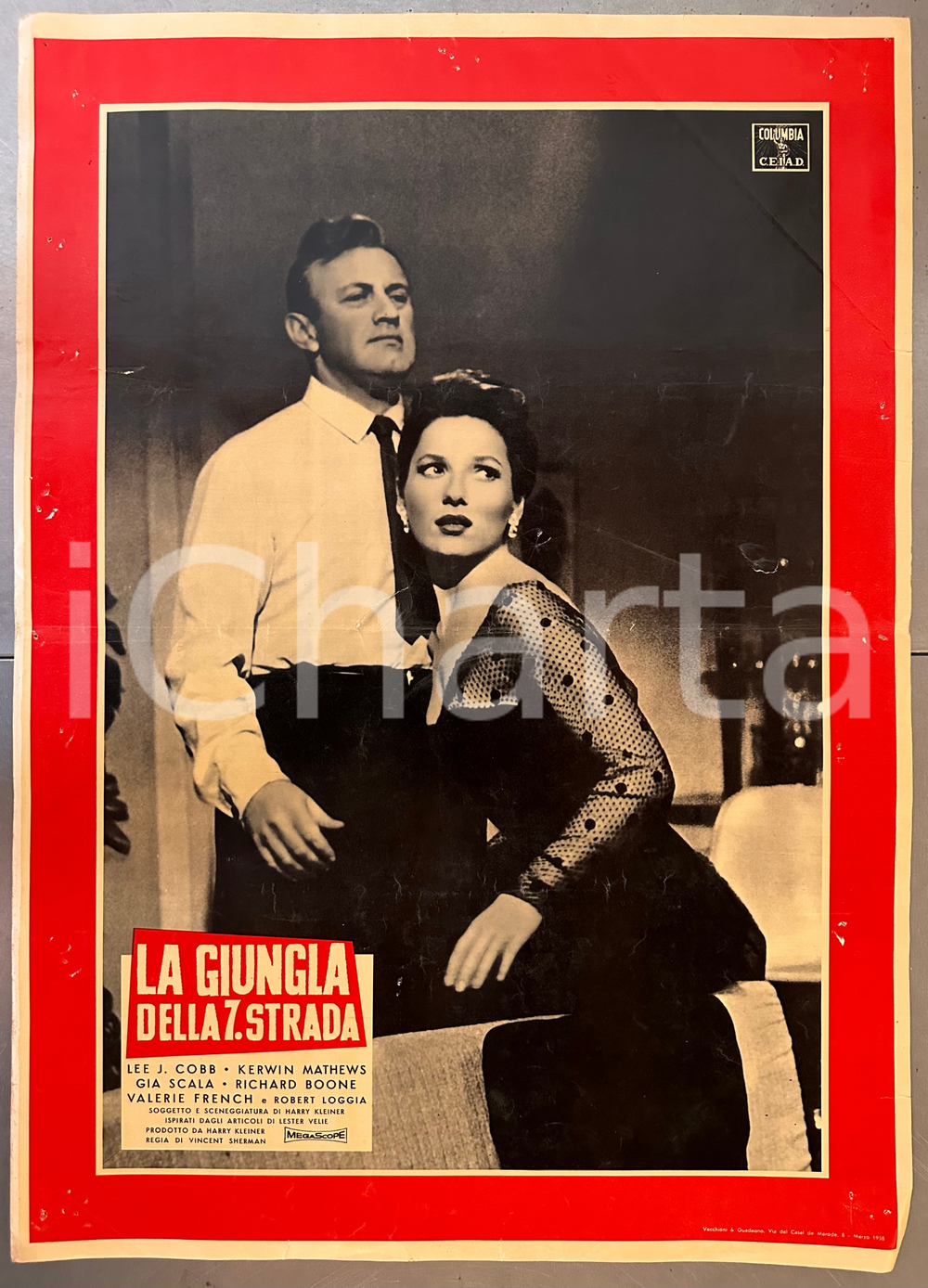 1957 Lee J. COBB Valerie FRENCH "La giungla della 7^ strada"  *Fotobusta