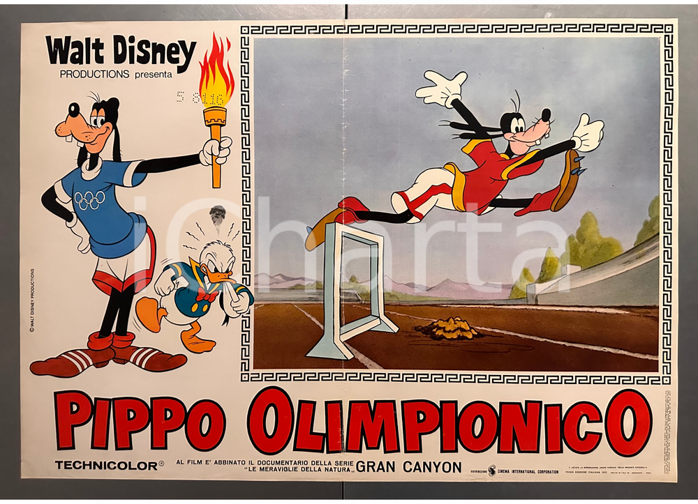 Materiale cinematografico d’epoca 1972 ANIMAZIONE  WALT DISNEY Pippo OIimpionico Fotobusta 1