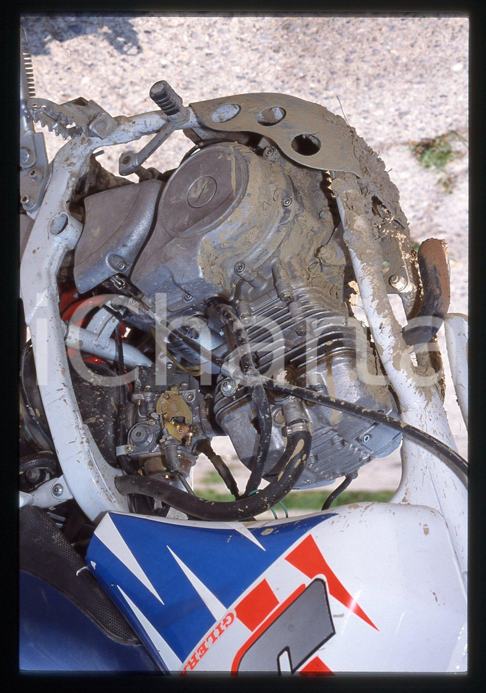 Fotografia d epoca originale GILERA J 125 TRIAL  MOTORI 1995 ca 35 mm vintage slide 4 1