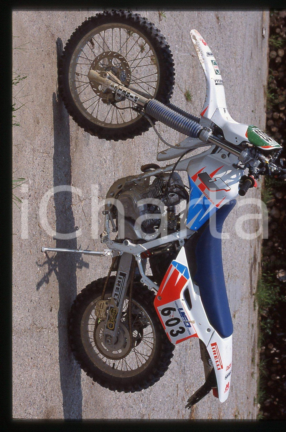 Fotografia d epoca originale GILERA J 125 TRIAL  MOTORI 1995 ca 35 mm vintage slide 7 1