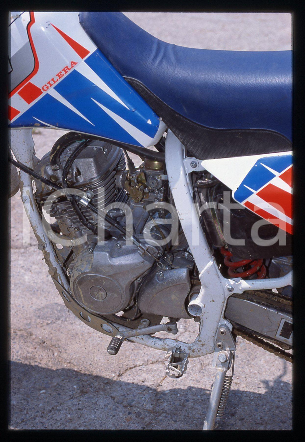 Fotografia d epoca originale GILERA J 125 TRIAL  MOTORI 1995 ca 35 mm vintage slide 11 1