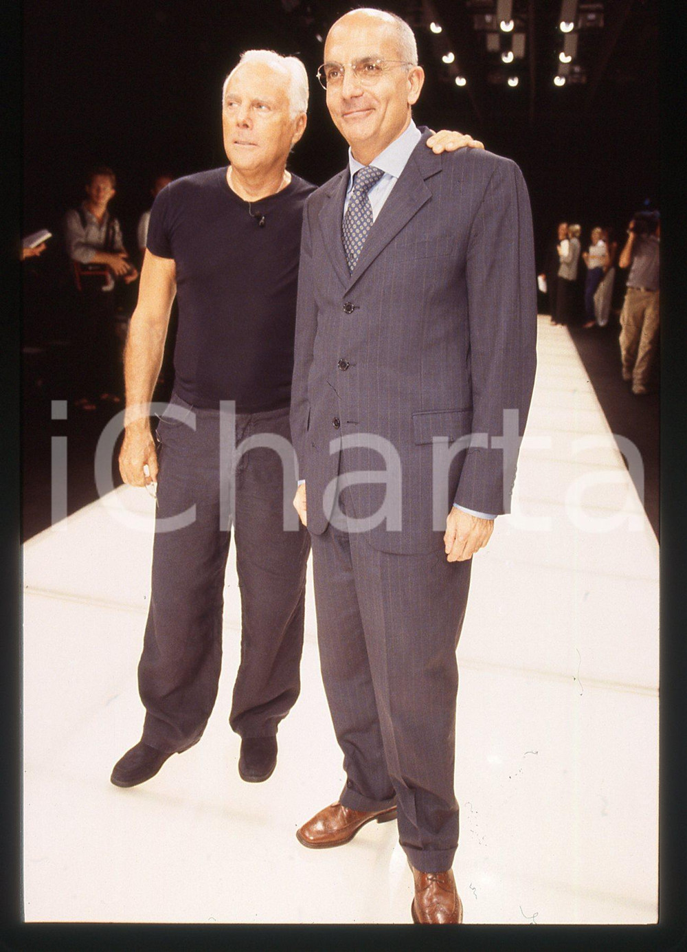 Giorgio ARMANI e Gabriele ALBERTINI - MODA 1995 ca * 35 mm vintage slide