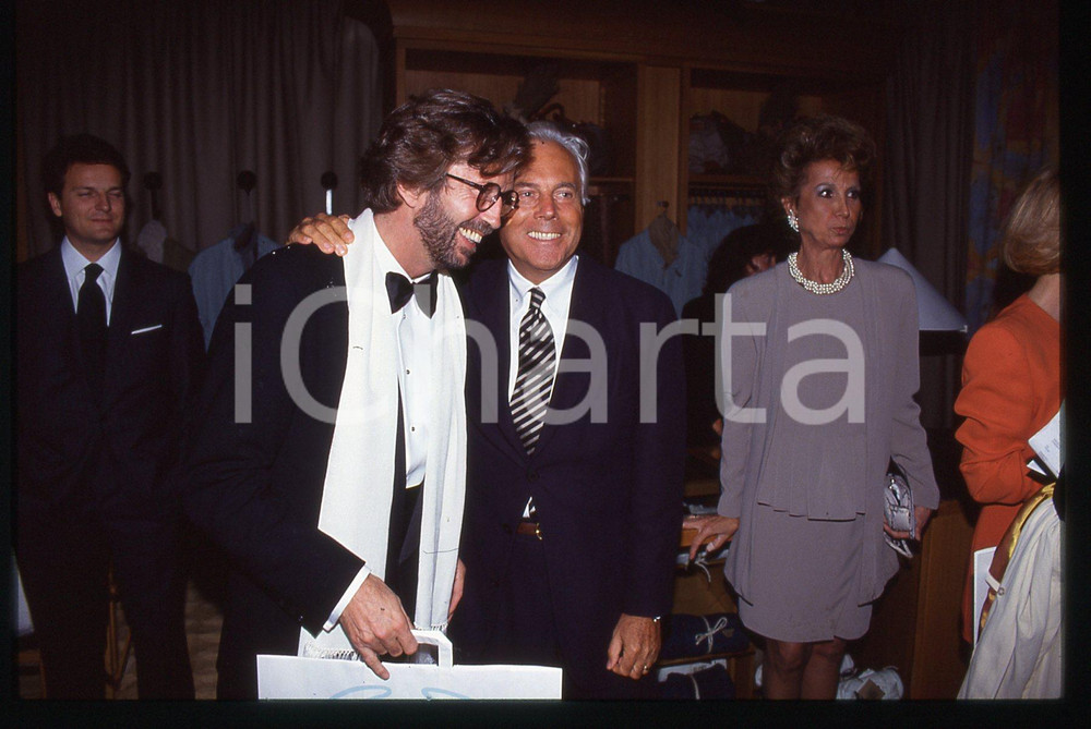 Giorgio ARMANI Eric CLAPTON - MILANO 1992 CONVIVIO *35 mm vintage slide 2