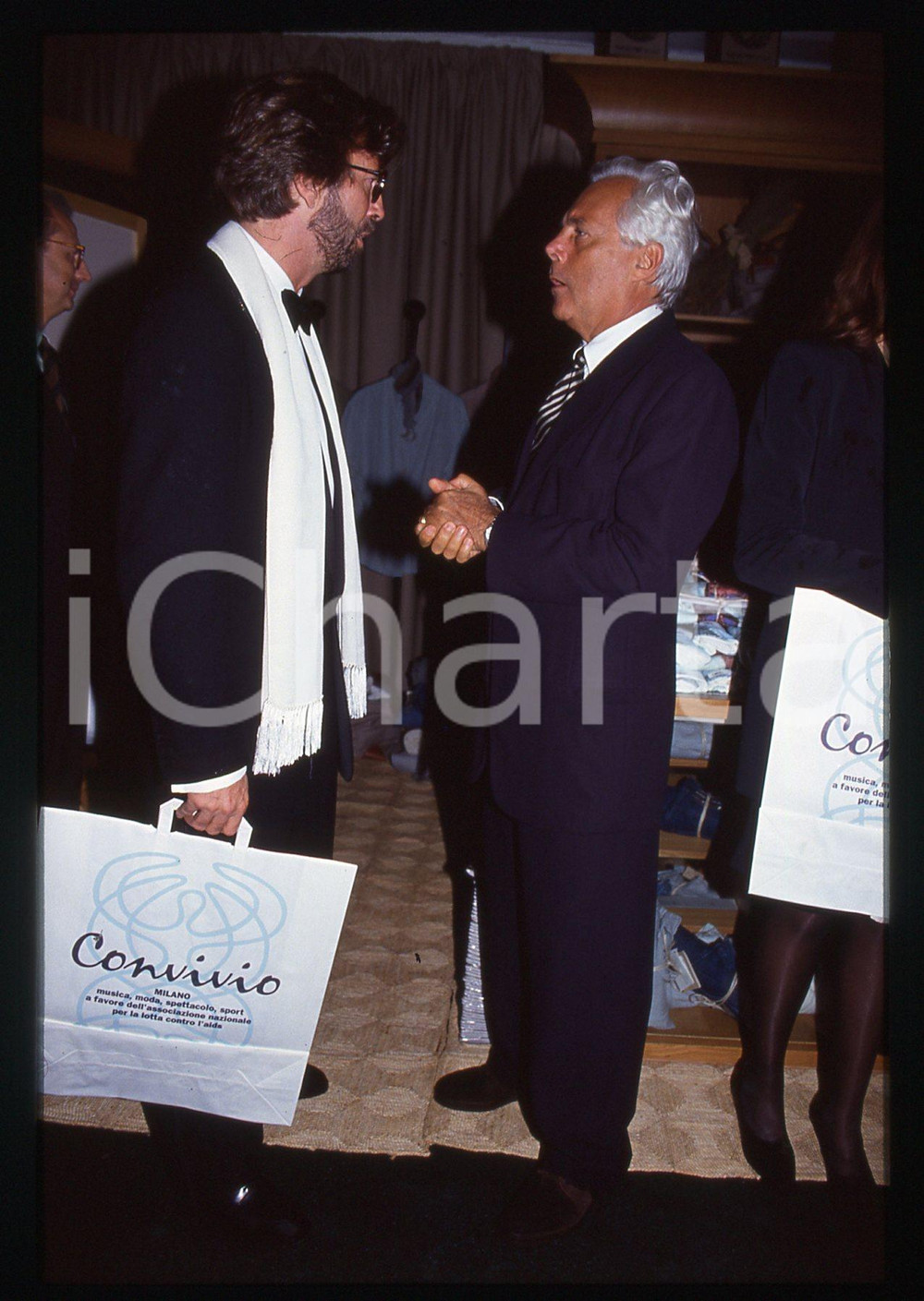 Giorgio ARMANI Eric CLAPTON - MILANO 1992 CONVIVIO * 35 mm vintage slide 4