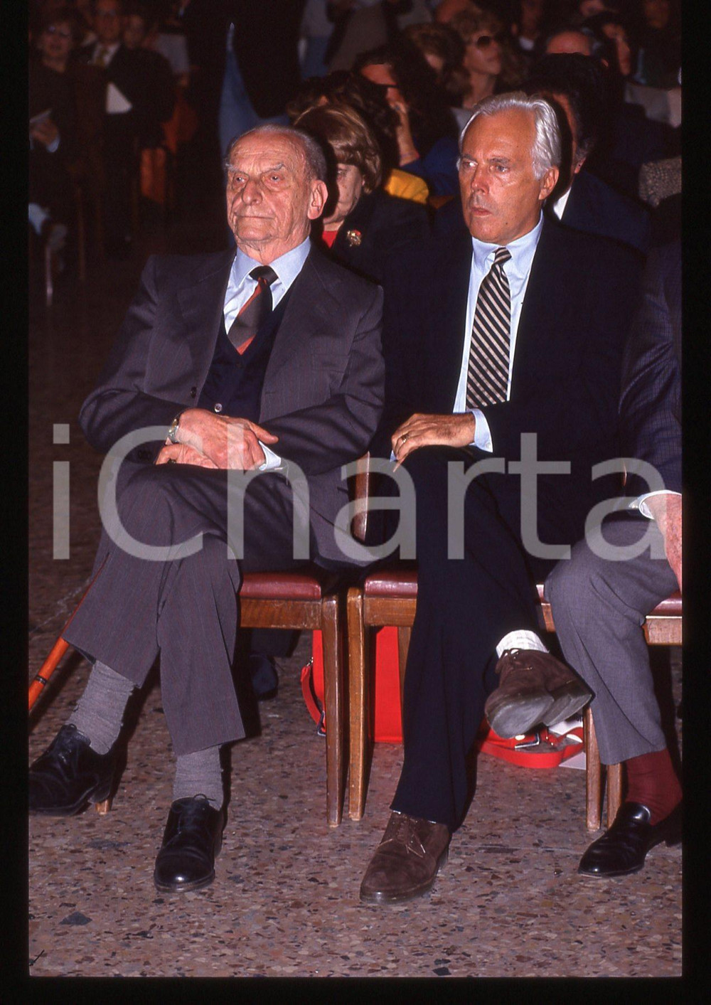 Fotografia d epoca originale Giorgio ARMANI Norberto BOBBIO ACCADEMIA BRERA MILANO 1993 35mm vintage slide 7 1