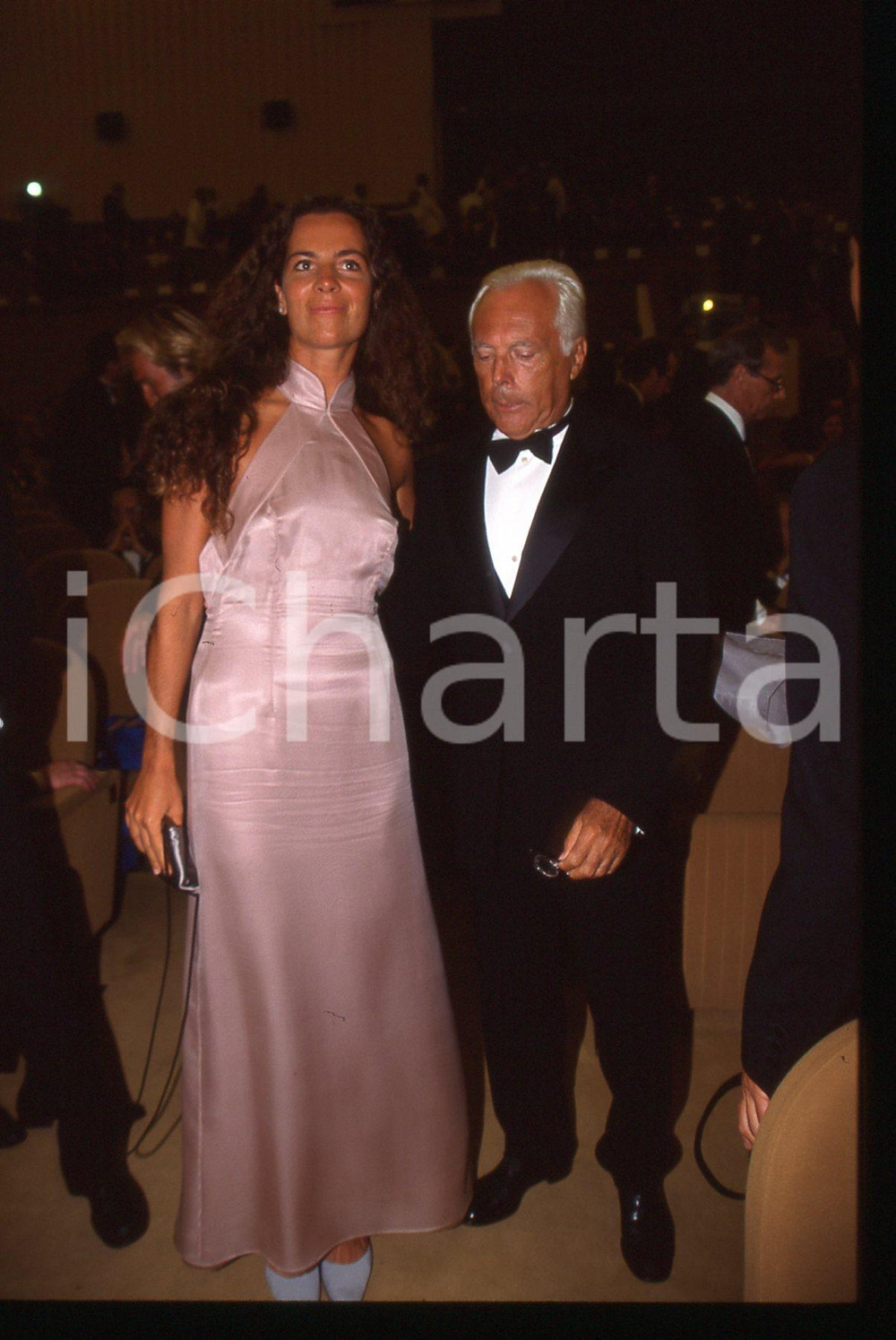 Fotografia d epoca originale Giorgio e Roberta ARMANI  FESTIVAL CINEMA VENEZIA 1999  35 mm vintage slide 17 1
