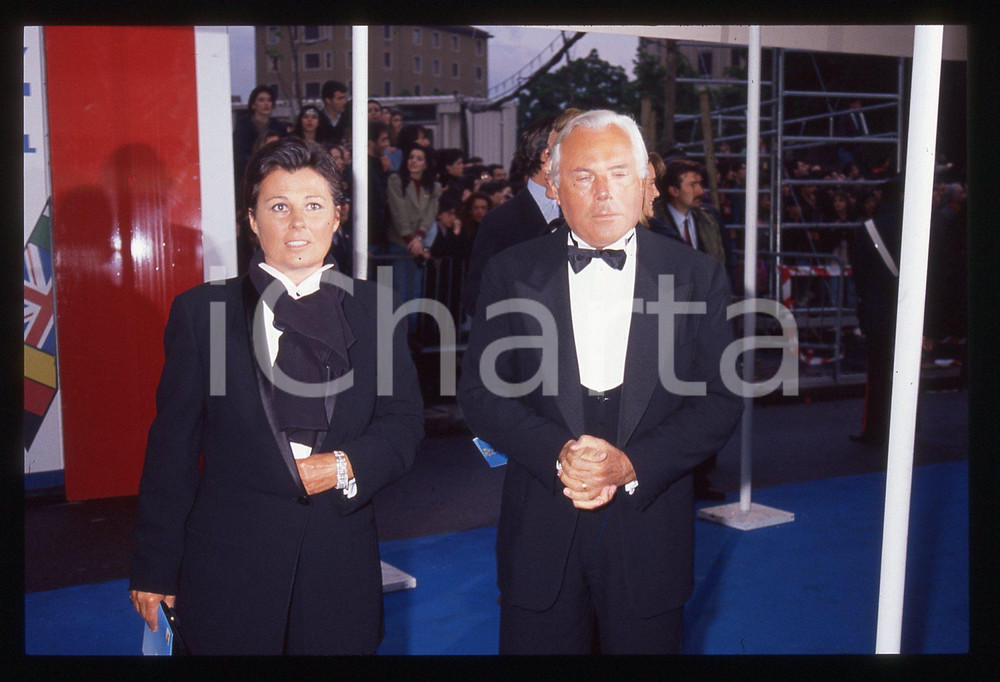 Giorgio e Rosanna ARMANI Notte TELEGATTI MILANO 1995 ca * 35 mm vintage slide 3